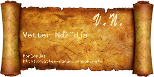 Vetter Nádja névjegykártya